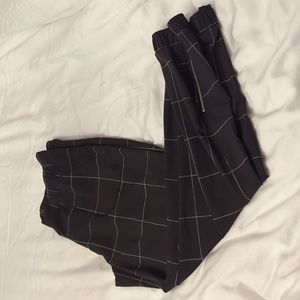 Albion Black window pane joggers